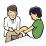痛風発作が起きたときの対応のイラスト