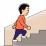 階段を上がる男性のイラスト