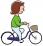 自転車を漕ぐ女性のイラスト