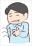 胸焼けしている男性のイラスト