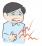 腹痛の男性のイラスト