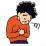 みぞおちが痛い男性のイラスト