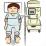 ABI検査を受ける男性のイラスト