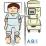 ABI検査を受ける男性のイラスト