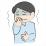 吐き気がある男性のイラスト
