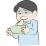 嘔吐をする男性のイラスト