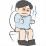 きばる男性のイラスト