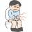 下痢の男性のイラスト