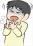 息が苦しい男性のイラスト