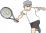 テニスをする男性のイラスト