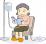腹膜透析を受ける女性のイラスト