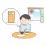 トイレが気になる男性のイラスト