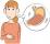 胃の調子が悪い女性のイラスト