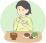 食欲が無い女性のイラスト