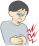 胃が痛む男性のイラスト