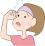 汗をかく女性のイラスト