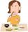 食事をする女性のイラスト