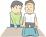着替えを手伝う人のイラスト