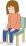座る女性のイラスト