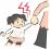 強く引っ張られる女の子のイラスト