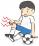膝が痛い男の子のイラスト