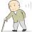 杖をついて歩く男性のイラスト