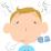喘息のある男の子のイラスト