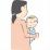 縦抱きをする母親のイラスト