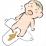 下痢の赤ちゃんのイラスト