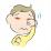 目がかゆいこどものイラスト