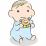 おもちゃで遊ぶ赤ちゃんのイラスト