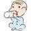 ミルクを飲む赤ちゃんのイラスト