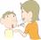 食べさせる母親のイラスト