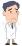 困る男性医師（右向き）のイラスト