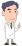 指差す男性医師（右向き）のイラスト
