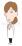 喜ぶ女性医師（左向き）のイラスト