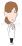 喜ぶ女性医師（右向き）のイラスト
