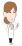 怒る女性医師（右向き）のイラスト