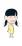 喜ぶ女の子（右向き）のイラスト