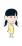 困る女の子（右向き）のイラスト