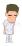 お辞儀する看護師（右向き）のイラスト