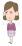 困る中年女性（左向き）のイラスト