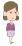 困る中年女性（右向き）のイラスト