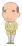 喜ぶ老人男性（左向き）のイラスト