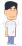 男性作業療法士（理学療法士）（右向き）のイラスト