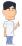 指差す男性作業療法士（理学療法士）（右向き）のイラスト