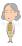 喜ぶ老人女性（左向き）のイラスト