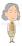 喜ぶ老人女性（右向き）のイラスト