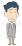 喜ぶ成人男性（右向き）のイラスト