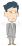 困る成人男性（右向き）のイラスト